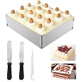 Cadre à Pâtisserie Réglable Gohytal - Acier Inoxydable, 2 Spatules, 1 Couteau - Pour Gâteaux, Mousses, Pizzas