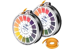 AOKITO pH Teststreifen 2 Rollen, pH Wert Teststreifen, 16,4 Fuß/Rolle, Große Auswahl an Tests, es Kann den Menschlichen Körper, Wasser, Hautpflegeprodukte usw. Testen für Schnelle pH-Wert-Messungen (pH 0-14)