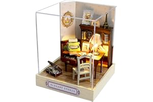 CUTEROOM Miniaturowy domek dla lalek "zrób to sam", zestaw do domku dla lalek, miniaturowy z meblami, miniaturowy model domku, zestaw do budowy dla dziewcząt i chłopców dzieci