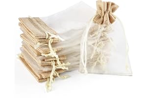 HOMEWIT Geschenksäckchen, 30 STK Organzabeutel Organzasäckchen Spleißen Jutesäckchen 10 * 15cm, Organzabeutel Säckchen Geschenkbeutel für Schmuck Hochzeit Party Feiern Weihnachten