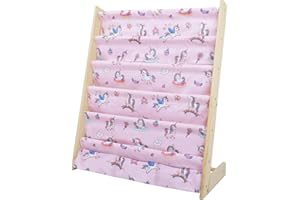 wooshwa Libreria Montessoriana per Bambini,Scaffale a 5 Livelli in Tessuto per Bambini,Librerie per Camerette con 3 Tasche con Maniche Profonde,63 * 30 * 73cm (Unicorno)