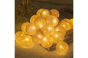 ZODIGHT Fairy Lights LED String Lights Plug in Indoor - 3.8M 20 Pcs 6cm Diameter Cotton Ball String Lights White Xmas Fairy Lights Starry Wall Light Wedding Party Home Christmas Decoration