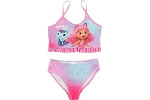 United Labels Gabby's Dollhouse bikini för flickor med volang, rosa rosa, tvådelad baddräkt, badmode barn