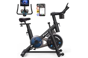 MERACH Vélo d'Appartement pour la Maison - Vélo de Fitness d'Intérieur Silencieux avec Résistance Réglable, Écran LCD, Siège Confortable, pour Entraînement Cardio, App Exclusive, Capacité Max 136KG