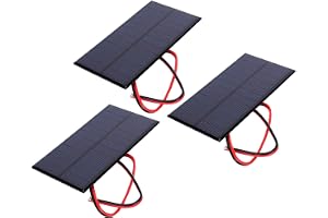 3 st mini solpanel, DC 6 V 1 W högpresterande solladdare panel cell strömmodul polykristallin silikon solpanel med 30 cm kabel för , bord
