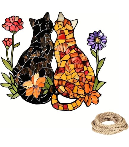 Katzen Gedenk-Suncatcher Aus Buntem Glas – Fensteranhänger Für Tierliebhaber