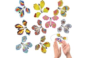 ZARADU 10 Pièces Papillon Volant Magique - Flying Butterfly - Papillons Magiques - Jouet Papillon Magique,pour Mariage, Fête d'anniversaire, Jeu Quotidien, Noël, Nouvel an (Couleurs Aléatoires)