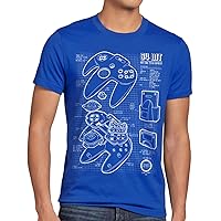style3 N64 Controller Blaupause Herren T-Shirt 64-Bit Videospiel