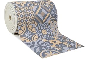 Giuri Tessuti - PASSATOIA per Cucina in Vinile - Tappeto Runner Antiscivolo e Lavabile in PVC - Largo 50 cm (420 CM, GOLD)