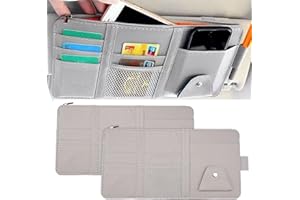 DHISPERARES 2 Stück Sonnenblende Organizer, Aufbewahrungstasche für Auto-sonnenblenden, 29 x 15cm Auto Sun Visor Organizer Multifunktions, Sonnenblenden Aufbewahrung für Rechnung, Karten, Kartenlizenzschlüssel