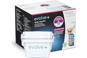 Aqua Optima Evolve+ Cartuccia Filtro Acqua 30 Giorni, (Fino Mesi di Fornitura) Compatibile con Brita Maxtra+, blanco, 12 Unità (Confezione da 1)