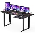 FLEXISPOT L Shape 4 Legs Electric Standing Desk 180 * 110cm Dual Motors Height Adjustable Sit Stand Home Office Workstation with Memory Smart Panel, Splice Board, Black
