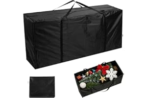 AiQInu Sac de Rangement pour Coussins, Oxford Housse de Rangement de Coussin Iimperméable, Noir Housse Coussin Salon de Jardin Exterieur avec Poignée - 122x40x55cm