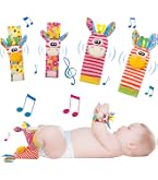 Hochets Pour Bébé Jouet Poignet Et Chaussettes, 4 Pièces Hochet Jouets, Hochet Main Et Pied Pour