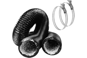 Anevios 6 m Tubo Flexible de Salida de Aire Ø 100 mm Tubo Aire Flexible di Aluminio PVC para Extractor de Aire Climatización Secadora Conducto de Aire de Ventilación Sistemas con 2 Abrazaderas