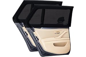 JJSHUND 2 Pcs Pare Soleil Voiture Bébé, Chaussette Voiture Soleil pour Enfants et Animaux, Protection Pare-Soleil Vitres Arrière par Bloquer Les Rayons UV (Noir)(44,5 x 19,68in /113 x 50cm)