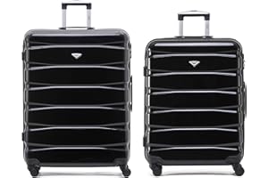 Flight Knight Set of 2 Premium Suitcases - Extra Stong Lightweight Luggage - Hardcase Suitcases with 4 Wheels & Built in Lock - (Set of 2 L+XL)