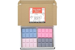 RS Wellness Highly Scented Wax Melts - Fresh Linen, Snow Pixie, Vanilla, Black Opium 4 x Snap Bar Box - Handpoured Soy Wax, Home Fagrance Gift Box