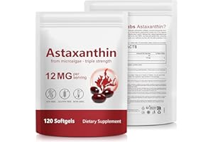 JCZQDRPC Astaxanthin Supplements 12mg 120 Softgels, Premium Astaxanthin Supplements, Supports Eye, Joint, Internal Circulation, Heart & Immune System Health