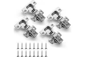 Evanda zawiasy do szafek, 4 sztuki, ze stali nierdzewnej, zawiasy do szafki kuchennej, zawiasy do drzwi, ze śrubami