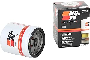 K&N Oil Filter - Spin-On 76x95mm compatible with Chrysler, Dodge, Jeep, Alfa Romeo, Buick, Chevrolet, GMC, Freightliner, Fiat, Isuzu, Holden (HP-1017), Weiß