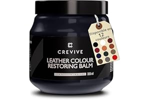 CREVIVE Kit de réparation pour cuir Bleu marine 300 ml (bleu) - Entretien du cuir - Réparation du cuir - Canapé - Siège auto