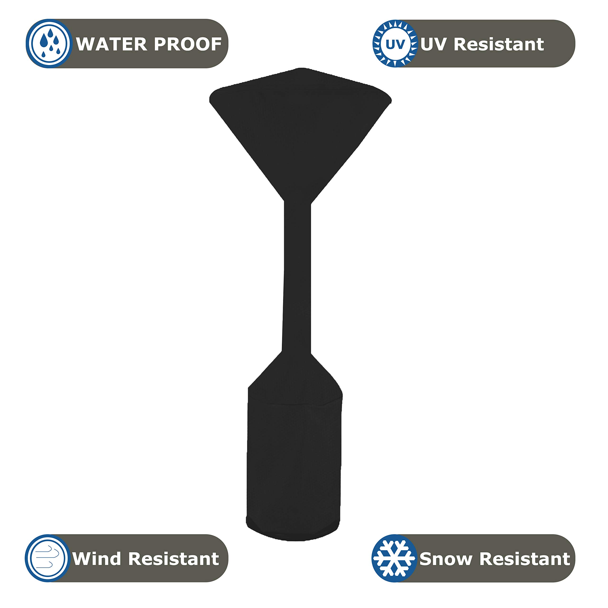 Patio Heater Cover - Waterproof, Air Vents, 100% UV-Resistant, 18 Oz 1000 D PVC Coated, Outdoor Furniture Stand up Heater Covers with Zipper for Snug fit – Bild 5