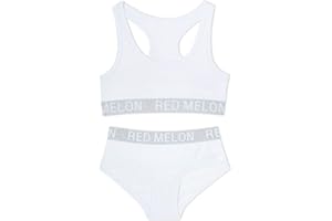 Red Melon Girls Crop Top Bra Knicker Set Brief Cotton Rich 7-1 3 Years