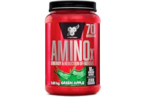 BSN Nutrition Amino X Complément avec vitamine D, vitamine B6 et acides aminés, Goût Pomme verte, 70 portions, 1 kg