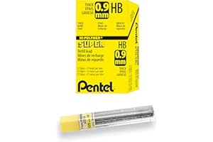 Pentel 50 mine Super Hi-Polymer astuccio da 15 mine 0,9 mm HB, 12 pezzi