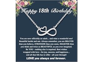D Dongjiangjin Gift Infinity Heart Birthday Necklace for 13 16 18 Year Old Women Girls, Birthday Present for Daughter Granddaughter Sister Friends