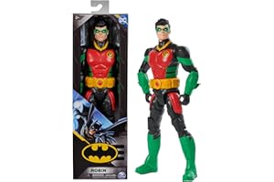 DC Comics, Action Figure Robin Armatura, Supereroe Giocattolo in Scala, Personaggio Mondo Batman Alto 30 cm, Supereroe con 11 Punti di Articolazione, Giochi per Bambini e Bambine, 3+ anni