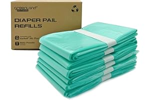 GREENLAND Best Value Eco-Friendly Refills for Korbell Diaper Pails 6-Pack (Blue - Plus 26L)