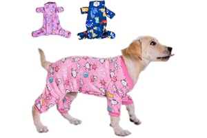 Flying Tail Fleece-Innenschlafanzug für Hunde, niedlicher Herz-Pyjama, Welpen-Overall, warm, weich, Urlaubskleidung für kleine, mittelgroße und große Katzen und Hunde (Rosa, M)