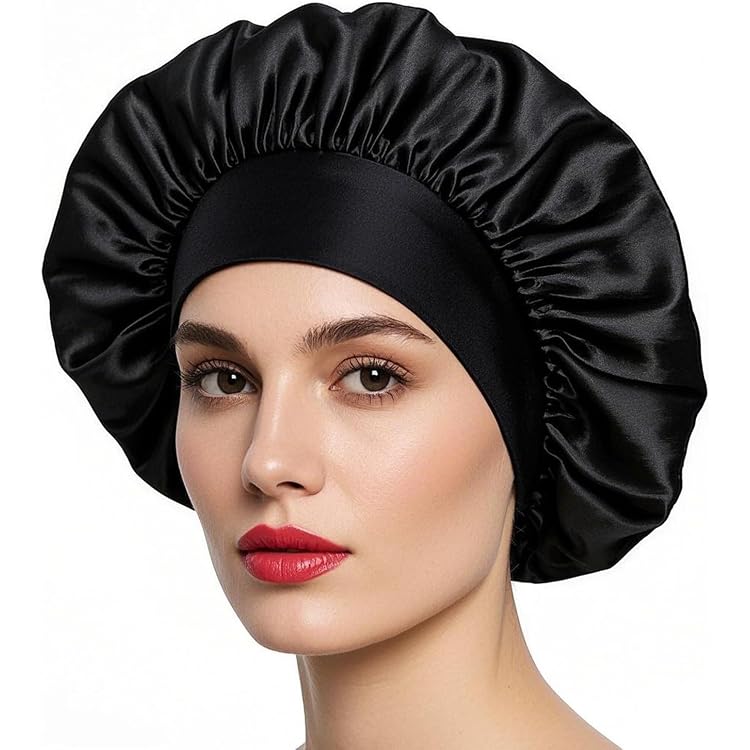 Elastsche Satn Nachtmütze Durag Haar Schlafmütze  Produktbild-Vorschau 7
