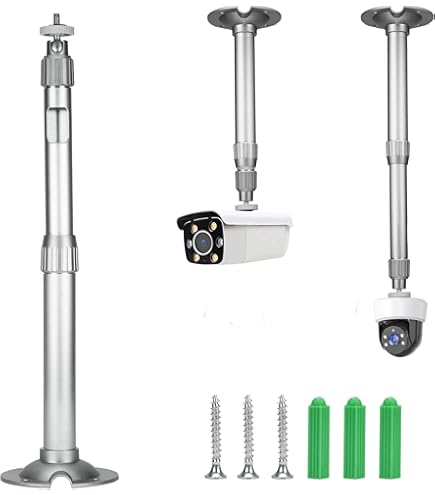 Staffa Per Telecamera Di Sicurezza Esterna - Telescopica 20-40cm, Montaggio A Parete O Soffitto - Foto 3