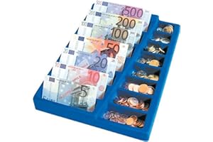 AURORA STORE.IT Vassoio Portamonete e Banconote Euro per Cassa/Cassetto/Bancone 15 scomparti 25x35x h.4,5cm separatore soldi euro cassa contenitore da banco