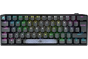 ‎CORSAIR Corsair K70 PRO Mini Wireless RGB 60% Mechanical Gaming Keyboard – Swappable Cherry MX RED Switches – PBT Double-Shot Keycaps – iCUE Compatible – PC, Mac, PS5, PS4, Xbox – QWERTZ DE – Black