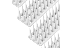 KONZEPT 11 Système Anti-Pigeons en Plastique 1,5m (50 cm x 3 pièces) Blanc Répulsif pour Chats pour Le Jardin à Trois Rangs, Répulsif Contre Les Martres, Hautes Pointes Anti-Oiseaux pour Balcon, Clôture, Jardin