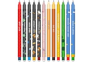 HTGWCG Set di Penne Gel Cancellabili - Natale Erasable Gel Pens Sfera sull'Estremità per Rimuovere l'Inchiostro, Termosensibile, 0,7 mm (12 penne cancellabili a tema magico)