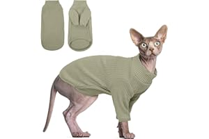 Hjyokuso Vestiti per Gatti Sphynx, Vestito Gatto, Abbigliamento per Gatti, Maglioni per Gatti Morbidi e Traspiranti, Vestiti per Gatti Sphynx Cuccioli, Vestiti per Gatti Maschi Femmine