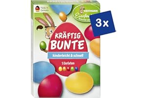 Heitmann Eierfarben Kräftig Bunte - 3er Pack - 3 x 5 flüssige Kaltfarben - Ostern - Ostereier bemalen, Ostereierfarbe - Grün, Blau, Gelb, Orange, Rot