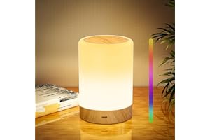 DORAIMUNI Nursery Night Light for Baby, Touch Dimmable Bedside Lamp with RGB Color Changing Mode, Rechargeable Table Lamps with Hook & Timer, 5 Modes, Memory Function, LED Night Lights for Kids, Bedroom