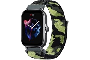 ToVioc 20mm Nylon Armband Kompatibel mit Amazfit GTS 3 / GTS 2e / GTS 2 Mini/GTS 2 / GTS/GTR 42 mm, Einstellbare und Elastizität Atmungsaktive Sportbänder für Amazfit Bip 3 / Bip 3 Pro