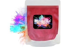 OWLKELA 100 grammi (3.5 oz) Glitter Mica Polvere,Pigmento Cosmetico Resina Epossidica Colorante per Sapone/Candela, Resina epossidica, Vernice acrilica per unghie, bombe da bagno,7 colori disponibili,Rosso