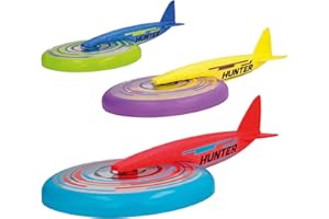 Jet Disc Hunter, Color Sorpresa, Divertido Juego al Aire, Lánzalo como un Disco y Observa cómo Planea por el Cielo como un Avión, Juguete para Niños y Niñas a Partir de 6 Años en Adelante