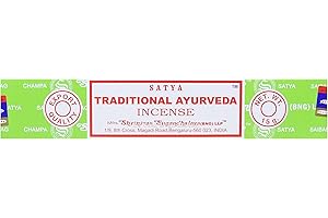 LA CASA DEGLI INCENSI Traditional Ayurveda - Bastoncini di incenso Satya Sai Baba - 15g (10-12 Sticks) - Arrotolati a mano in India - Per Meditazione e Yoga