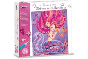 CRÉA LIGN' Créa Lign - Cartes à Créer "Sirènes Scintillantes" - CL168, 24,5 x 24,5 x 4,5 cm, Rose