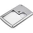 TRIXES 3X and 6X Double Illuminated Glass Pocket Magnifier with LED Light – Compact Handheld Lens for Reading, Jewelry Inspection, Fine Detail Work, Low Vision Aid – Portable, Travel-Friendly