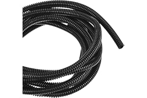 DMiotech 4m Wire Loom Split Tubing 6.5mm, Cord Protectors from Pet Flexible Conduit Cable Management for Office, Home, Garden, Black